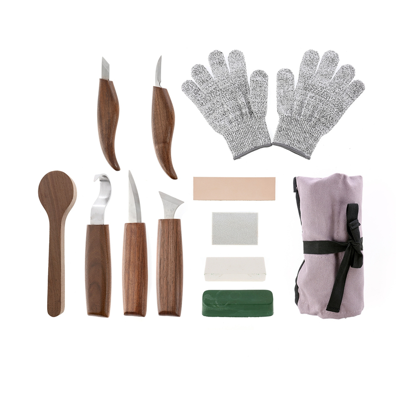 Wood Chisel Set - 12PCS Walnut Chrome Vanadium Steel Carving