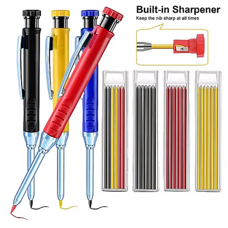Woodworking Marking Knife - Mechanical Pencil Built-in Sharpener Deep Hole
