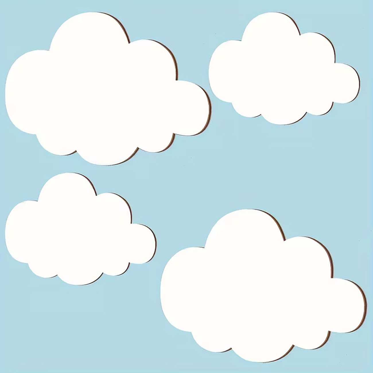 Xfasten Woodworking Tape - 6Pcs Cloud & Eyelash Wooden Wall