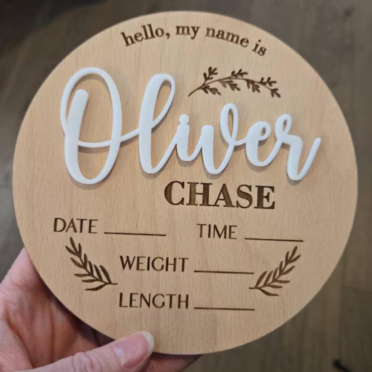 1Pc Custom Baby Announcement S - огляд і ціна Woodworking Laser