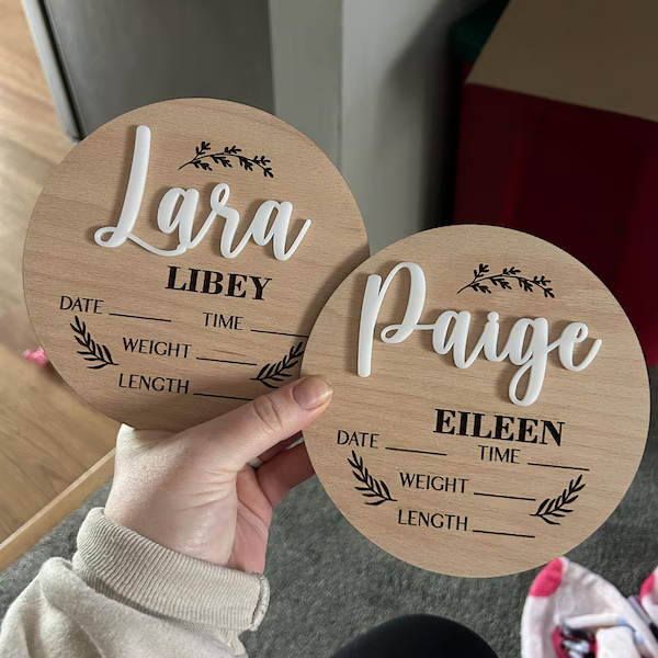 1Pc Custom Baby Announcement S - огляд і ціна Woodworking Laser