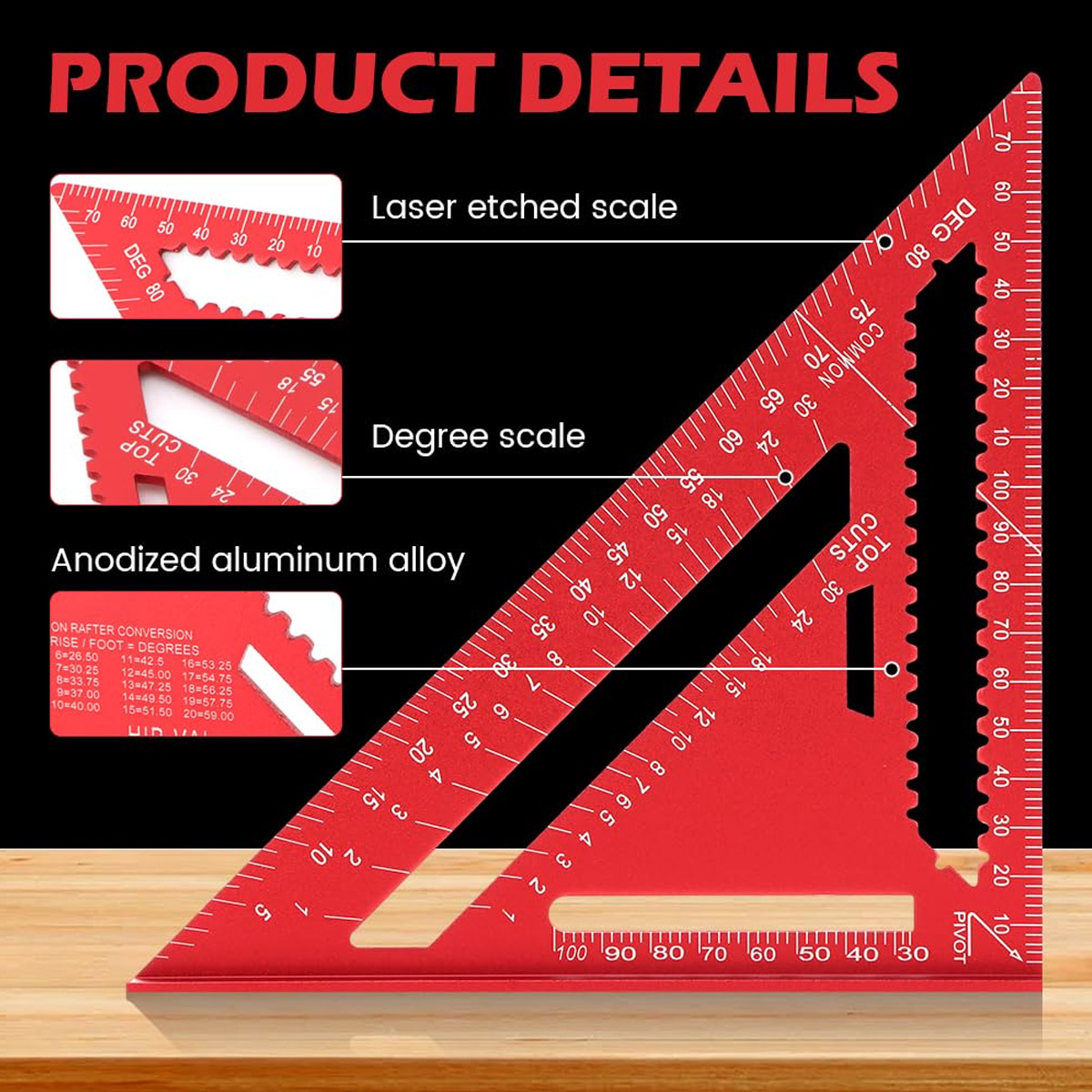 Aluminum Alloy Speed Square Hi - огляд і ціна Woodworking Man