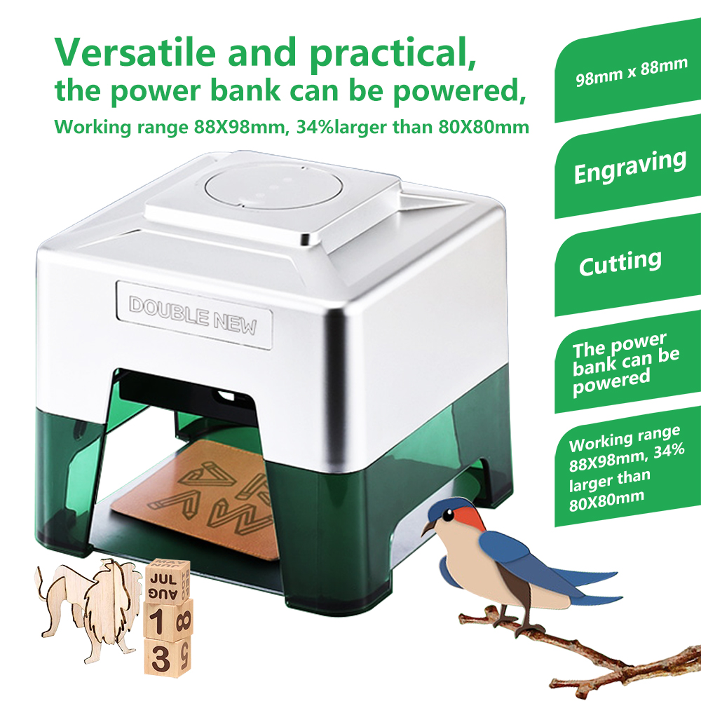 3W Mini Laser Engraver Portabl - огляд і ціна Woodworking Logos