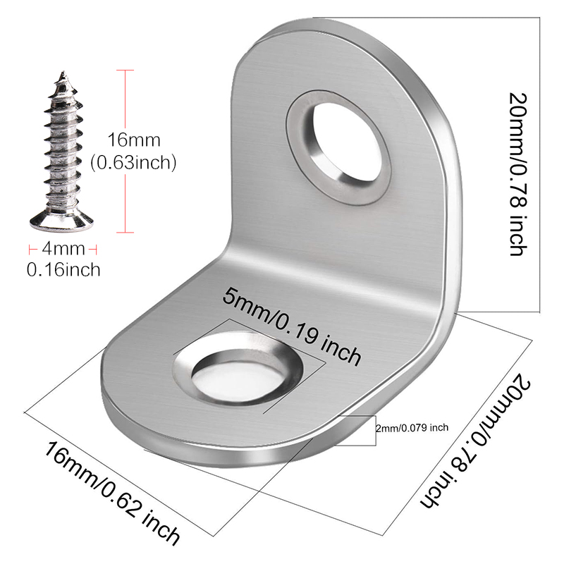 5-40 PCS 20 x 20 mm Stainless  - огляд і ціна Woodworking X Brace