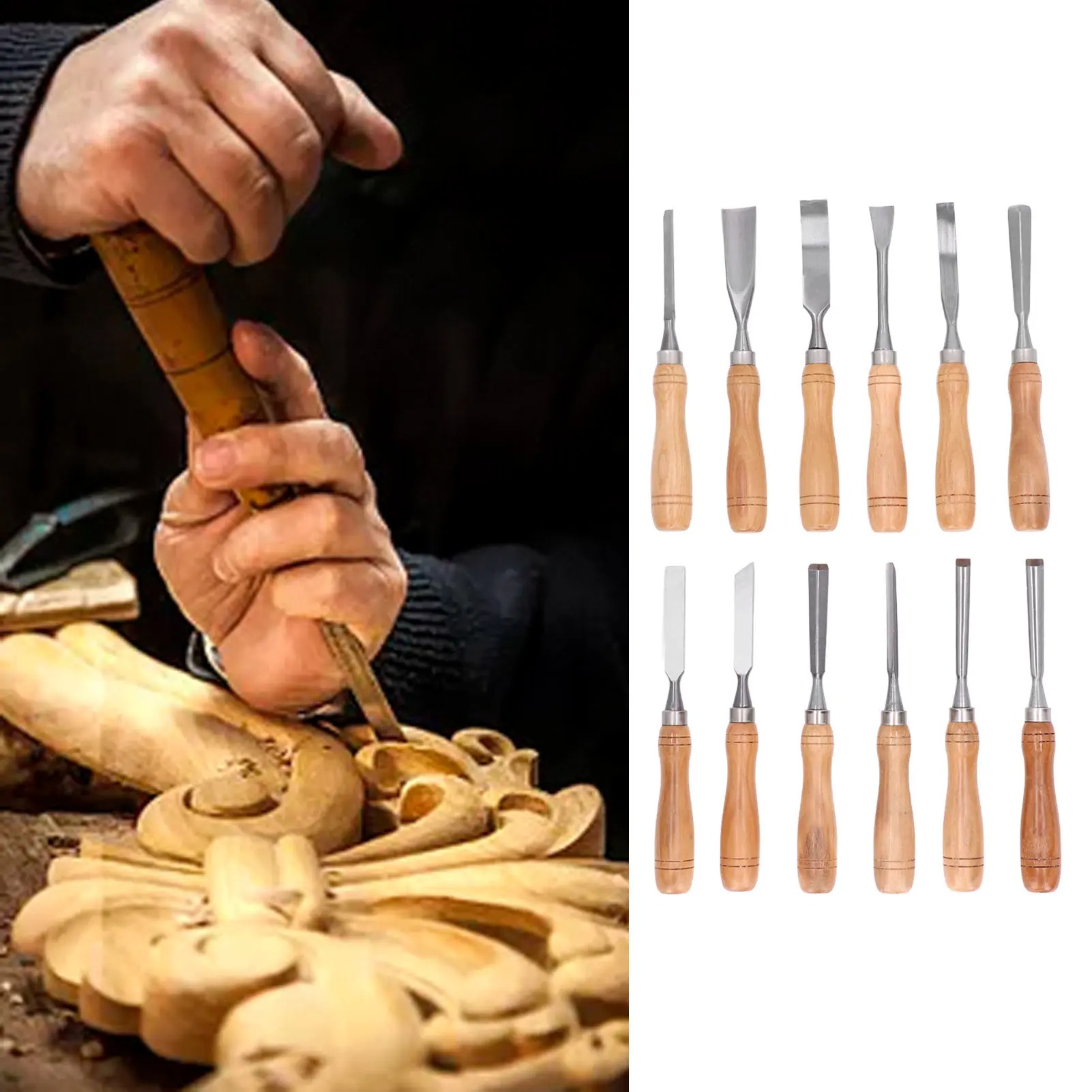 12Pcs/Set Wood Carving Tools,C - огляд і ціна Wood Chisel Set