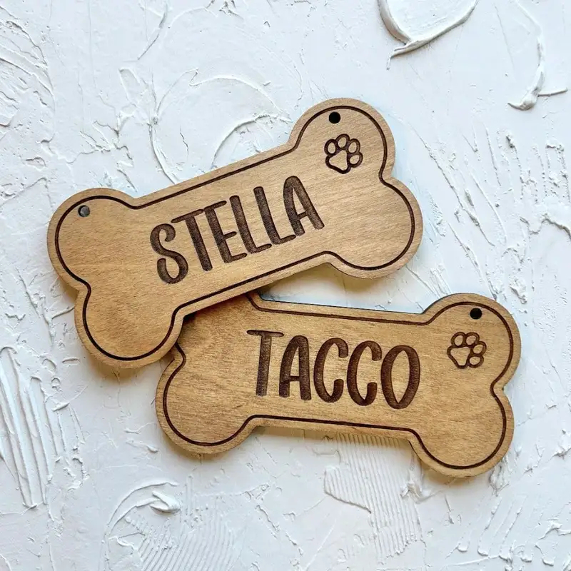 5PCS Custom Wooden Dog Tag - P - огляд і ціна Woodworking Laser