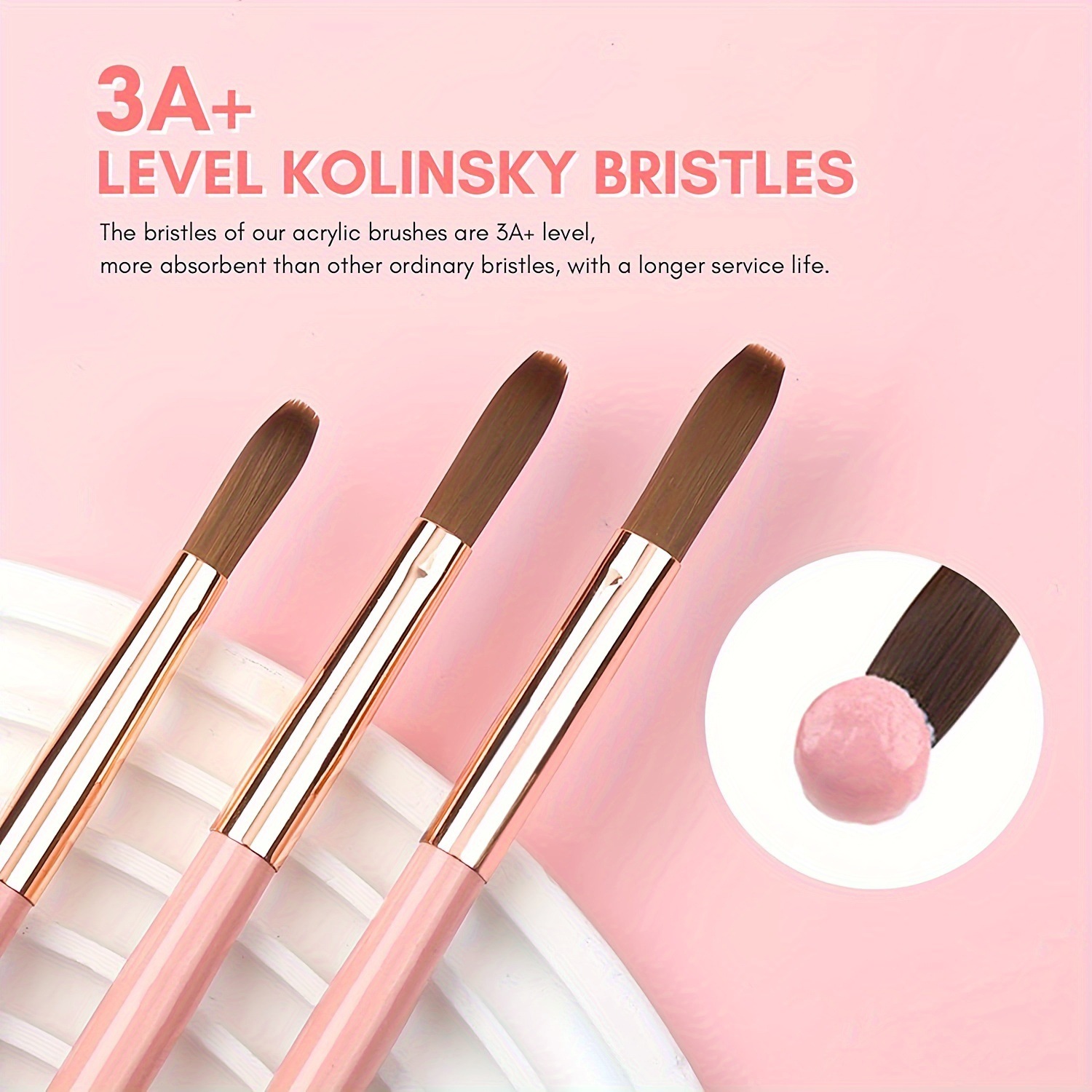 3pcs Kolinsky Acrylic Nail Bru - огляд і ціна Wood Chisel Set