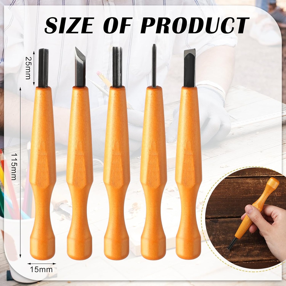 5 Pcs Linocut Carving Tools Se - огляд і ціна Wood Chisel Set