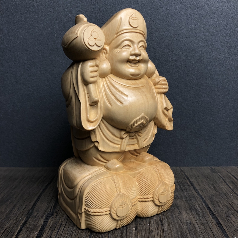 Hand Carved Hinoki Wood Daikok - огляд і ціна Woodworking Japanese