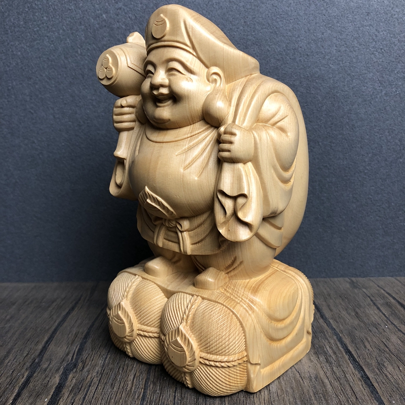 Hand Carved Hinoki Wood Daikok - огляд і ціна Woodworking Japanese