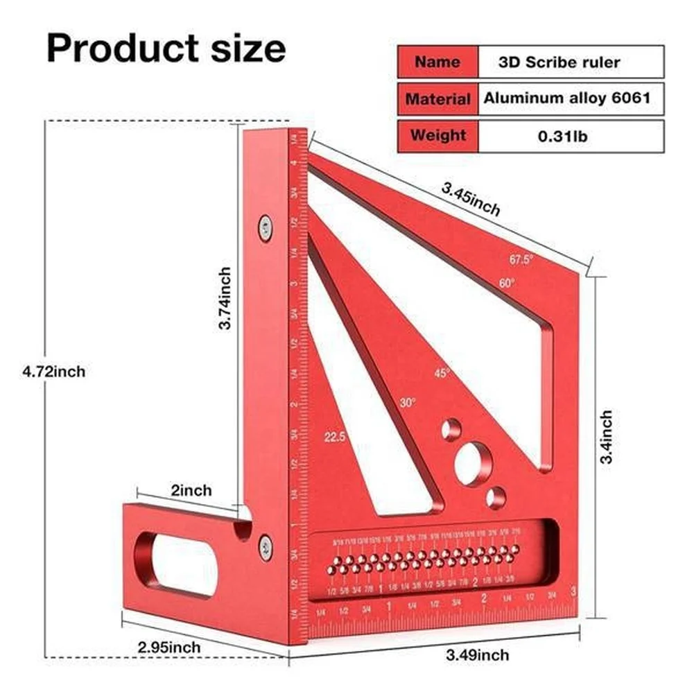 Red 3D Multi Angle Measuring R - огляд і ціна Woodworking Workshop Layout